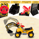 Costzon Kids Ride-On Excavator Digger Bulldozer with Safety Helmet, 3-in-1