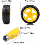 Set of 2 Smart Car Robot Plastic Wheels with 3-6V DC Gear Motor for Robotics 65 * 2