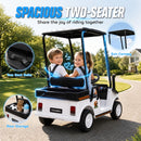 Qaba 24V White Golf Cart for Kids, 2WD 2-Seater with Remote Control, Sunshade, and Storage