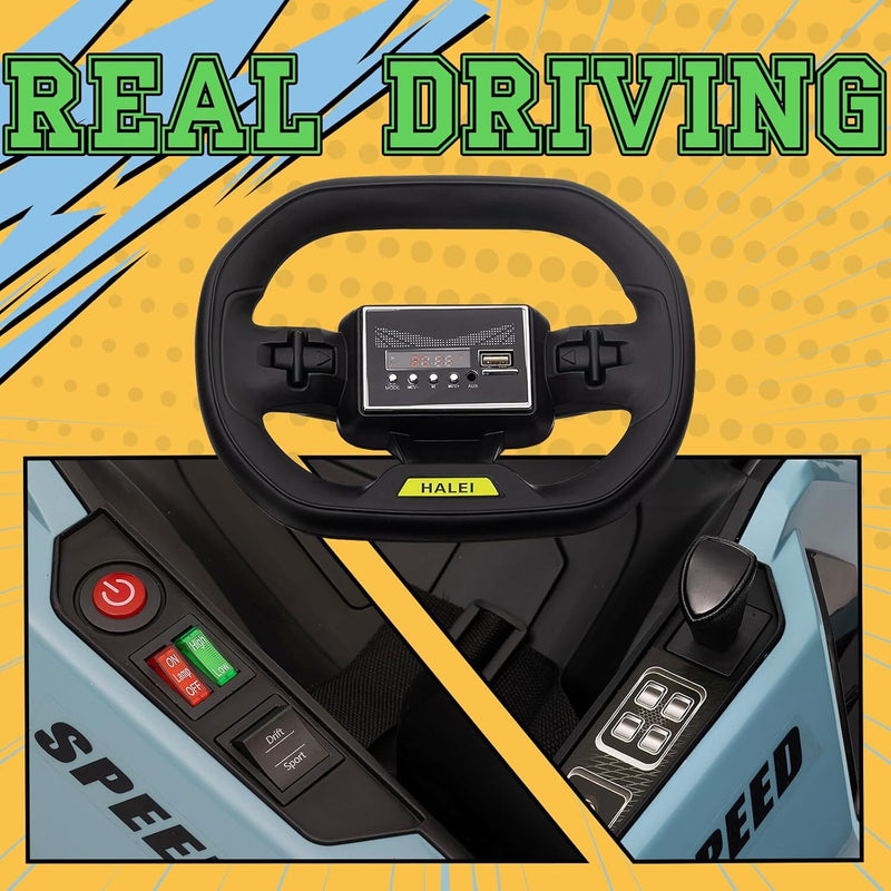 Electric Drift Kart with Adjustable Seat 24V Outdoor Ride-On Toy with 4 Speed Modes