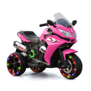 12V Kids Electric Ride-On Motorcycle with 3 Light-Up Wheels