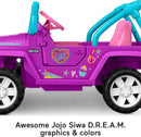 JoJo Siwa 12V Battery-Powered Jeep Wrangler Ride-on for Kids