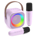 Jeefu Purple Karaoke System for Girls Aged 3-12 with Dual Microphones