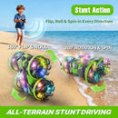 All-Terrain Remote Control Stunt Car for Kids Ages 4-12, Waterproof Green Design