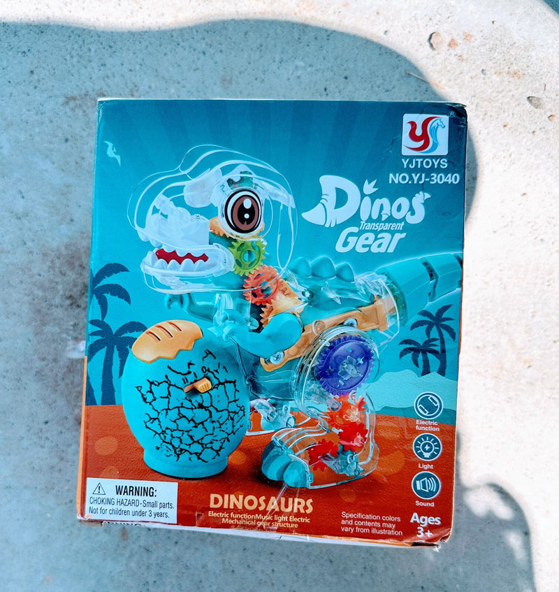Transparent Gear Battery-Operated Dinosaur Toy
