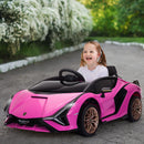 12V Pink Lamborghini SIAN Electric Ride-On Car for Children