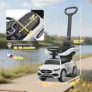 White Mercedes-Benz C-Class 2-in-1 Ride-On Push Car