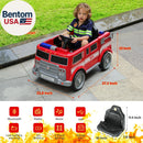 12V Electric Fire Truck Ride-On Car for Kids, Battery Operated Toddler Vehicle