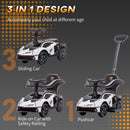 Lamborghini White 2-in-1 Ride-On Push Car for Kids Aged 1-3 Years