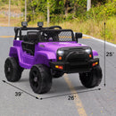 12V Kids Ride-On Power Wheels Remote Control Truck Vehicle Purple