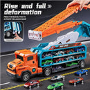 Orange 33" Foldable 2-Layer Race Track with 6 Metal Cars