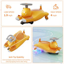 12V Electric Wiggle Car for Kids - 2-in-1 Ride-On and Swing Toy with 2 Speed Options and 360° Steering