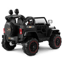 12V Battery-Powered Black Kids Ride-On Truck with Remote Control, MP3, LED Lights, USB, and Cover