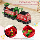 Dual-Seater Electric Train Toy with Carriage, Sound, LED Lights & Storage Compartment