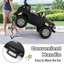 Black 12V Battery Operated Two-Seater Ride-On Car with 3-Point Seat Belts and Doors