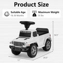 Olakids 10140 Licensed Ivory Jeep Ride-On Car for Toddlers Ages 1.5-3