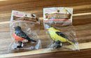 Clip-On Chirping Set of 2 Motion-Activated Singing Birds: Robin & Gold Finch