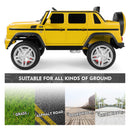 JOYLDIAS Yellow 12V Electric Truck Toy for Kids with LED Lights, Music, and Remote Control