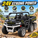24V Electric 4WD Kids Dump Truck with Remote Control and Two-Seater Design
