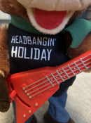Festive Animated Cow with Guitar Playing Jingle Bells