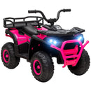 12V Pink ATV Quad Ride-On Toy for Kids Ages 3-5 - 3.7Mph