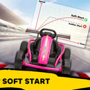 Children's Pink Electric Drift Kart with Dual Motors and Soft Start, 24V 7AH, 8.1 MPH