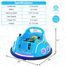 Navy 12V Remote Control Bumper Car for Kids with LED Lights and Music