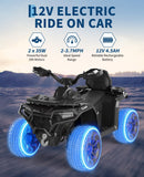 12V Electric ATV Ride-On for Kids with Remote Control, LED Lights, and Music - Ideal for Ages 3-8