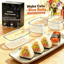 Set of 3 Clear Large Onigiri Molds and Triangle Rice Press for Sushi and Musubi
