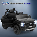12V Black Ford Ranger Ride-On Car for Kids