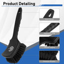 Dual Set of Car Wheel and Tire Brushes with Soft and Stiff Bristles (Black)