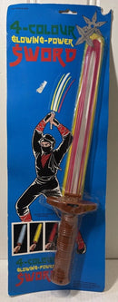 1990s Vintage 4-Color Illuminated Power Sword Battery-Powered Toy