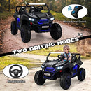 Kids' Jet Black 12V UTV Ride-On Vehicle - Double Seater