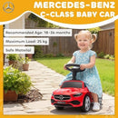 Mercedes-Benz C-Class Ride-On Car for Kids, Red, Ages 18-36 Months