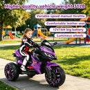 3-Wheel Battery-Powered Kids Ride-On Motorcycle with Lights