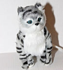 GREY STRIPPED WALKING MEOWING KITTEN CAT WITH REMOTE CONTROL