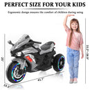 Grey 12V Electric Motorcycle for Kids with USB MP3 – Perfect Gift for 3-4 Year Olds