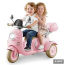 HEIMILI 12V Ride-On Motorcycle for Kids with Classic Headlight Design