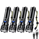 AKNEAR 99000 Lumens Rechargeable LED Flashlight Set with USB-C Zoom Function