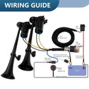 Powerful 12V 178dB Train Horn System for Trucks with Compressor and Mounting Bracket
