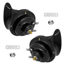 Dual Black 12V Waterproof Train Horn Kit - 2 Pieces with High Volume