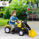 Aosom Yellow Kids Pedal Excavator Ride-On Front Loader Digger for Ages 3+