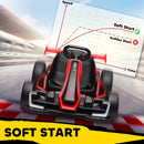 24V Electric Go Kart in Red with Adjustable Seat and Smooth Start at 7.5 MPH