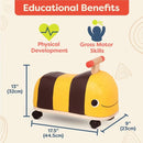 B. toys Wooden Bee Push Toy Ride-On Buggy for Toddlers, Promoting Physical Fitness