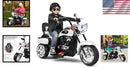 Electric Chopper Motorbike for Kids, White 6V Ride-On Toy