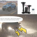 High-Performance 12V 600DB Dual Electric Black Train Horns for Trucks and SUVs