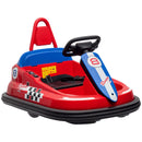 Red 6V Kids Bumper Car with 360° Spin, LED Lights, Music, and Horn