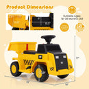 Costzon 6V Caterpillar Ride-On Dump Truck with Functional Dump Bed, Horn, and LED Lights