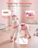 Unicorn Ride-On Toy for Children, Battery-Free, Glide Wheels, Enhanced Seat, Supports 176 lbs
