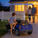 OROFULL 24V Chevrolet Electric Ride-On Car with LED Lights and MP3, Blue